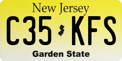 NJ license plate C35KFS