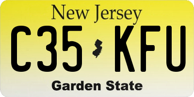 NJ license plate C35KFU