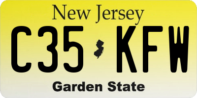 NJ license plate C35KFW