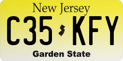 NJ license plate C35KFY