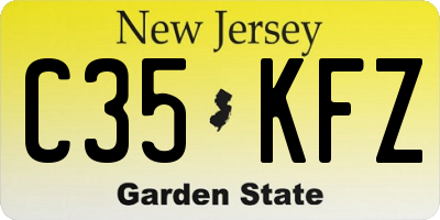 NJ license plate C35KFZ