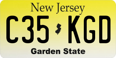 NJ license plate C35KGD