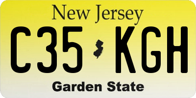 NJ license plate C35KGH