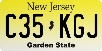 NJ license plate C35KGJ