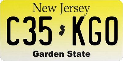 NJ license plate C35KGO