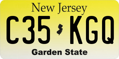 NJ license plate C35KGQ