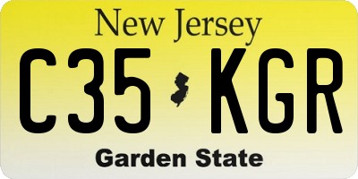 NJ license plate C35KGR