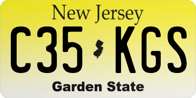 NJ license plate C35KGS
