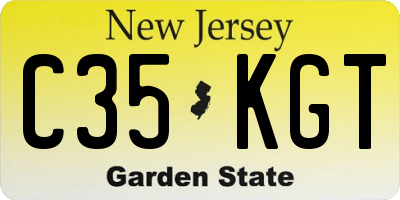 NJ license plate C35KGT