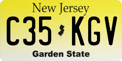 NJ license plate C35KGV