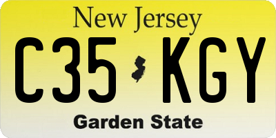 NJ license plate C35KGY