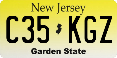 NJ license plate C35KGZ