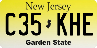 NJ license plate C35KHE