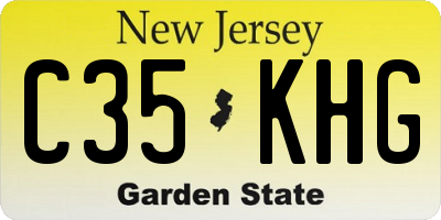 NJ license plate C35KHG
