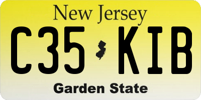 NJ license plate C35KIB