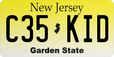 NJ license plate C35KID