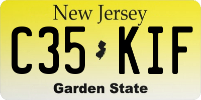 NJ license plate C35KIF