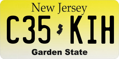 NJ license plate C35KIH