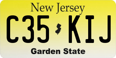 NJ license plate C35KIJ