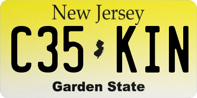 NJ license plate C35KIN