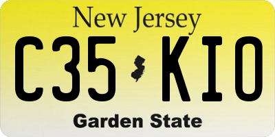 NJ license plate C35KIO