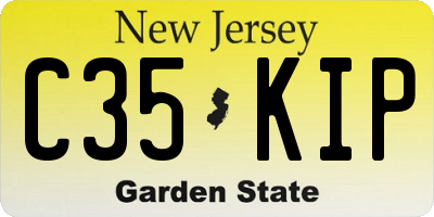 NJ license plate C35KIP