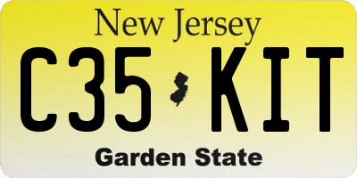 NJ license plate C35KIT