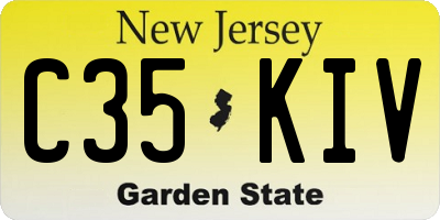 NJ license plate C35KIV