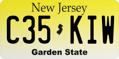 NJ license plate C35KIW