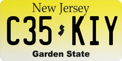NJ license plate C35KIY