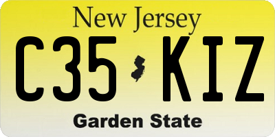 NJ license plate C35KIZ