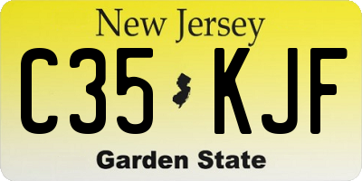 NJ license plate C35KJF