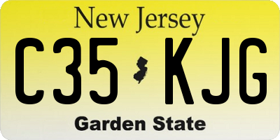 NJ license plate C35KJG