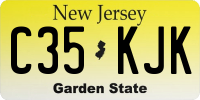 NJ license plate C35KJK