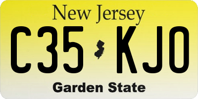 NJ license plate C35KJO