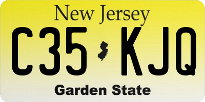 NJ license plate C35KJQ