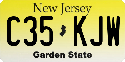 NJ license plate C35KJW