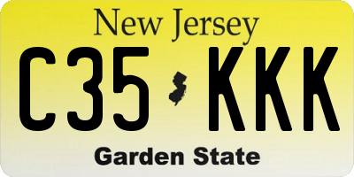 NJ license plate C35KKK