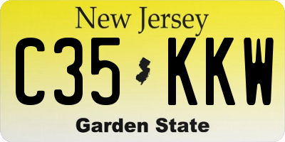 NJ license plate C35KKW