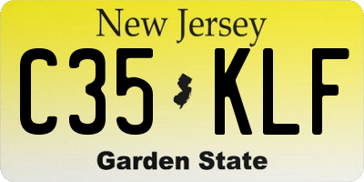NJ license plate C35KLF