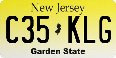NJ license plate C35KLG