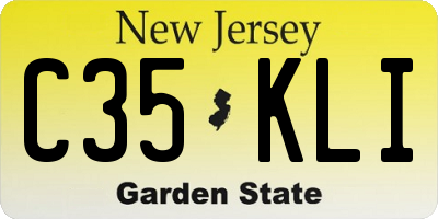NJ license plate C35KLI