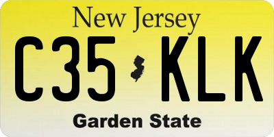 NJ license plate C35KLK