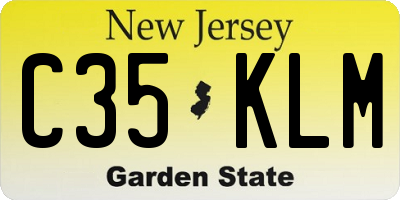 NJ license plate C35KLM