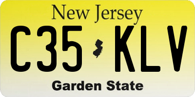 NJ license plate C35KLV