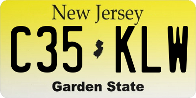 NJ license plate C35KLW