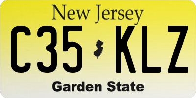 NJ license plate C35KLZ