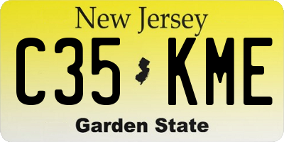NJ license plate C35KME