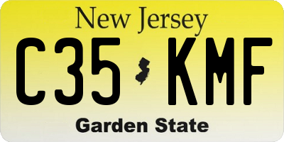 NJ license plate C35KMF