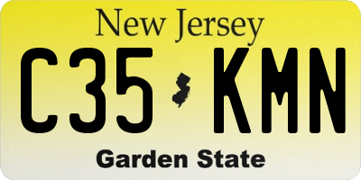 NJ license plate C35KMN